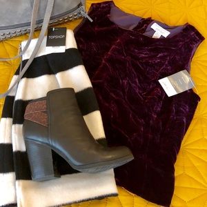 Lord & taylor crushed velvet tank burgandy sz 12